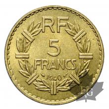 FRANCE-1940-5 FRANCS-LAVRILLIER-SUP-FDC