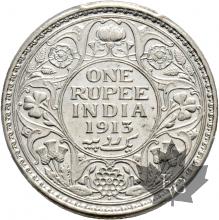 INDE-1913 B-RUPEE-George V-INDIA-PCGS AU55