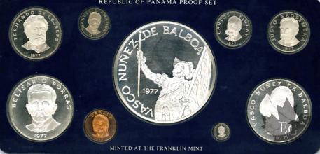 PANAMA-1977-PROOF SET-SÉRIE BE