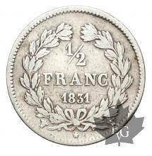 FRANCE-1831W-1/2 FRANC-LOUIS PHILIPPE-TB