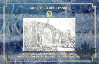 ITALIE-1990-500 LIRE-PONTE MILVIO-FDC