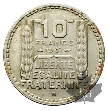 FRANCE-1947B-10 FRANCS TURIN-GROSSE TÊTE-TTB-SUP