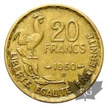 FRANCE-1950B-20 FRANCS- GUIRAUD-3 faucilles-TTB