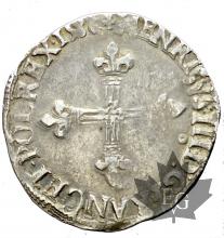 FRANCE-1586 9-ECU-HENRI III Roi de France et de Pologne-TTB