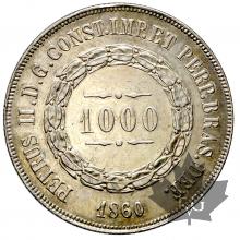 BRESIL-1860-1000 REIS-PEDRO II-SUP