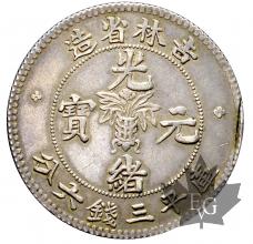 CHINE-1908-50 CENTS-KIRIN Province-TTB+