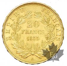 FRANCE-1855A-20 FRANCS-NAPOLÉON III-PARIS-SUP