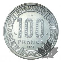 REPUBLIQUE CENTRAFRICAINE-1975-100 FRANCS ESSAI-FDC