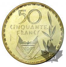RWANDA-1977-50 FRANCS ESSAI-FDC