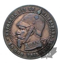 FRANCE-1870-NAPOLEON III LE MISERABLE-Monnaie satirique-SUP