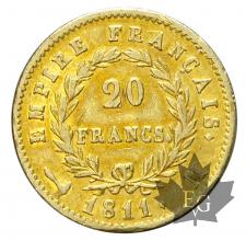 FRANCE-1811M-20 FRANCS-NAPOLEON EMPEREUR-prSUP