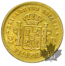 PHILIPPINES-1868-2 PESOS-ISABEL II-TTB-SUP