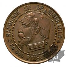 FRANCE-1870-module de 10 centimes-Monnaie satirique-SUP+