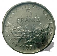 FRANCE-1971-5 FRANCS PIEFORT Cu-Ni-FDC
