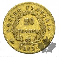 FRANCE-1813Q-20 FRANCS-NAPOLEON EMPEREUR-TTB