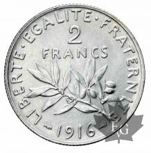 FRANCE-1916-2 Francs semeuse-FDC