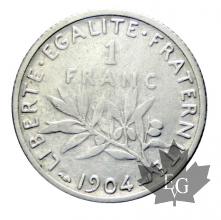 FRANCE-1904-1 Franc semeuse-TTB
