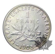 FRANCE-1908-1 Franc semeuse-SUP