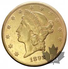 USA-1892 CC-20 DOLLARS-Liberty head-TTB-Sup