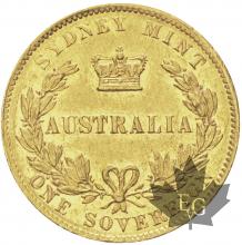 AUSTRALIE-1861-Souverain-Victoria-TTB-SUP