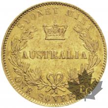 AUSTRALIE-1867-Souverain-Victoria-presque SUP