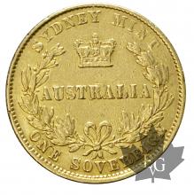 AUSTRALIE-1857-Souverain-Victoria-TTB