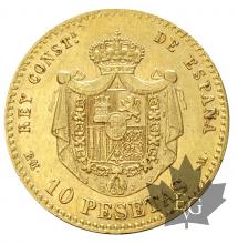 ESPAGNE-1878-10 PESETAS-Alfonso XII-TTB-sup