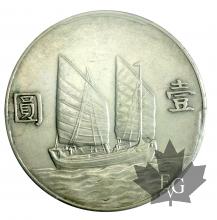 CHINE-1934-YEAR 23-DOLLAR-PCGS AU50