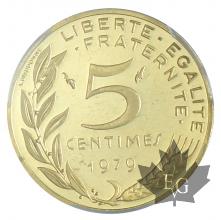 FRANCE-1979-PIÉFORT DE 5 CENTIMES-PCGS SP64