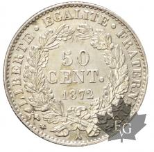 FRANCE-1872 A-50 CENTIMES-Céres-SUP
