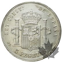 ESPAGNE-1885-5 PESETAS-Alfonso XII-SUP-FDC