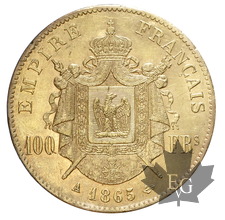 FRANCE-1865A-100 FRANCS NAPOLÉON III-TTB-SUP