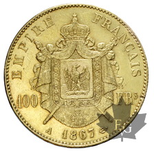FRANCE-1867A-100 FRANCS-Napoléon III-TTB-SUP