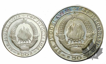 YUGOSLAVIE-1968-20 et 50 DINARA-25°anniversaire République-PROOF