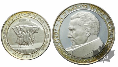 YUGOSLAVIE-1968-20 et 50 DINARA-25°anniversaire République-PROOF