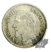 FRANCE-1867BB-20 CENTIMES-Napoleon III-PCGS MS64