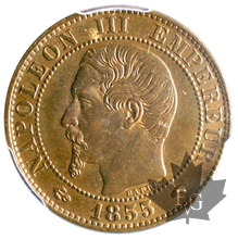 FRANCE-1855A-5 CENTIMES-Napoléon III-PCGS MS62BN-Ancre