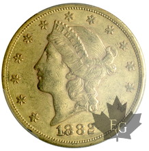 USA-1882S-20 Dollars-Liberty-PCGS AU50