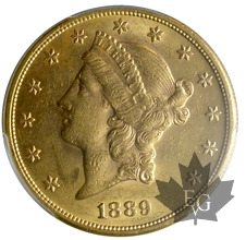 USA-1889S-20 Dollars-Liberty-PCGS AU58