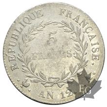 FRANCE-1803-5 Francs An 12A Premier Consul TTB+2