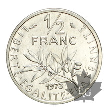 FRANCE-1973-1/2 FRANC PIEFORT Argent-FDC