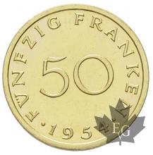 Sarre-Saarland 1954-Essai de 50 Franken-FDC