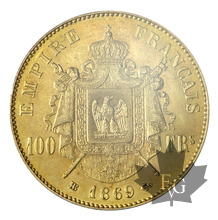 FRANCE-1869BB-100 FRANCS-Napoléon III-PCGS MS61