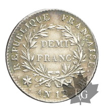 FRANCE-AN 12 MA- DEMI FRANC-PREMIER CONSUL-presque SUP