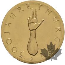 Suisse, 1940, Médaille en or, 500 Jahre Thurgau-FDC