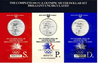 USA-COMPLETE SILVER DOLLAR SET-1983-FDC