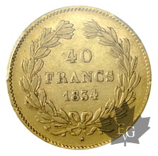 FRANCE-1834A-40 FRANCS-LOUIS PHILIPPE-PCGS XF45