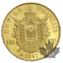 FRANCE-1867BB-100 FRANCS-NAPOLEON III-presqueSUP