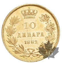 SERBIE-1882-10 DINARS-Sup
