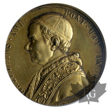 VATICAN-1834-MÉDAILLE EN BRONZE-Gregorius XVI -PCGS SP-RARE